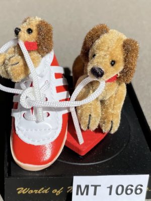 Spielende Hunde mit Turnschuhe