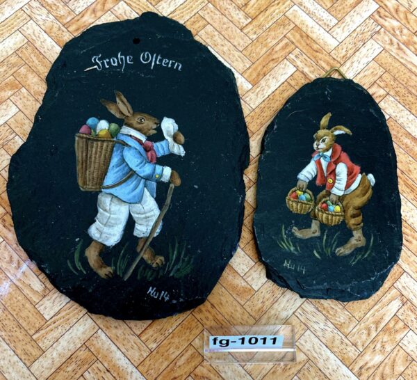 2 Schieferplatten bemalt "Ostern"