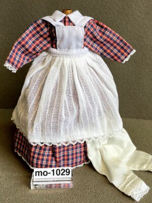 1:12 Kleid mit Schürze und Seiden Unterhose