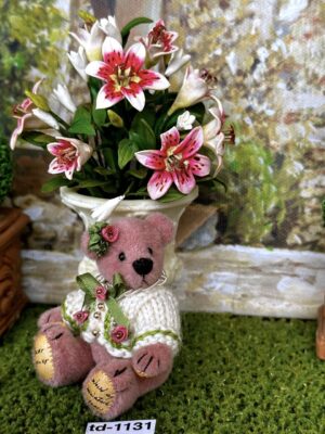 Mini Teddy Mädchen mit Blumentopf