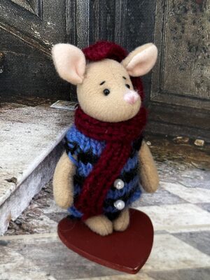 Teddy Maus mit Strickanzug  8,5 cm