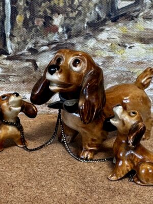 Porzellan Jagdhund Rudel 8,5 x8 cm