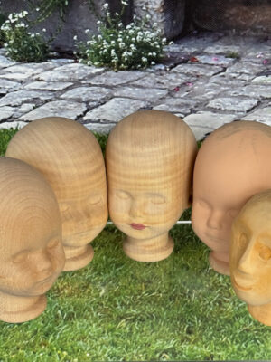 Set 5 Holzköpfe Umfang ca. 19-20 cm