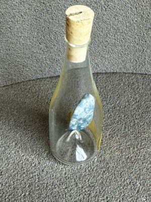 Mini Glasflasche mit Edelstein 4,5 cm