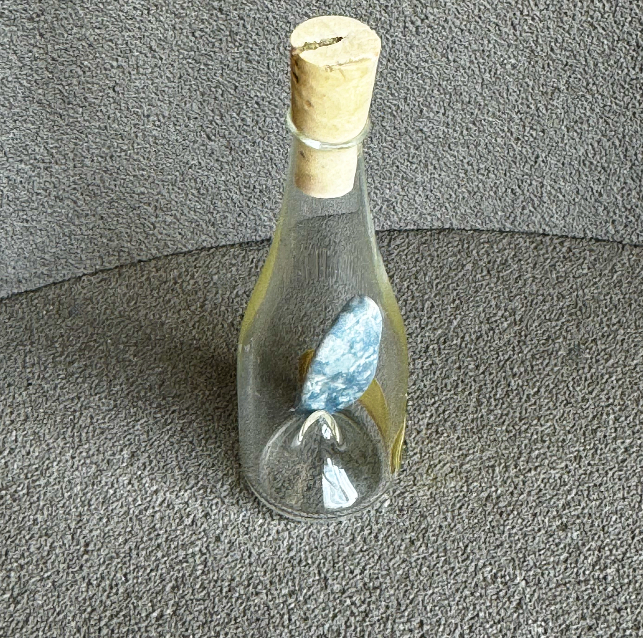Mini Glasflasche mit Edelstein 4,5 cm