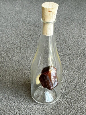 Mini Glasflasche mit Edelstein 4 ,5 cm