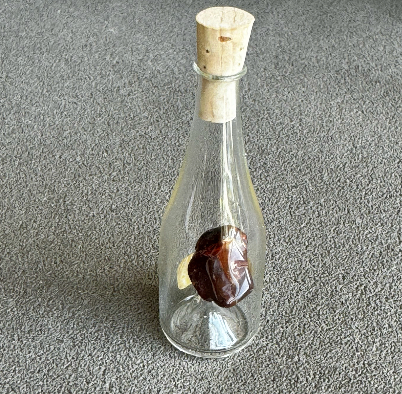 Mini Glasflasche mit Edelstein 4 ,5 cm