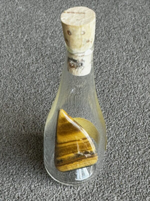 Miniglasflasche mit Edelstein 4,5 cm