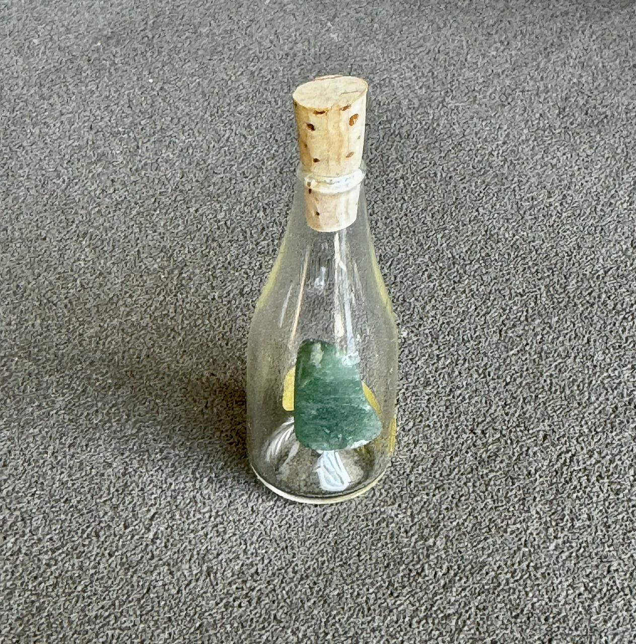 Mini Glasflasche mit Edelstein 4,5 cm