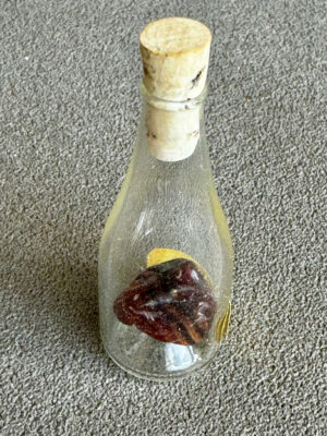 Mini Glasflasche mit Edelstein 4,5 cm