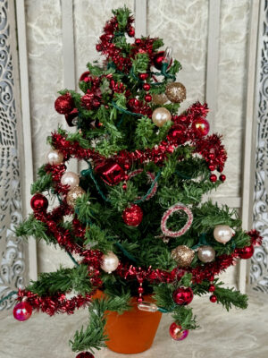 Christbaum mit Beleuchtung 1:12  15 cm