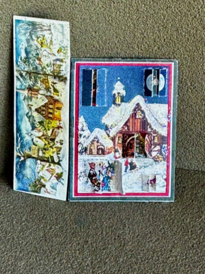 Adventskalender und Bild mit Glitzer 1:12